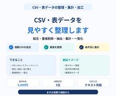 CSV・表データを整理・集計します イメージ1