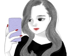 鏡越しの自撮りイラストを描きます イメージ1