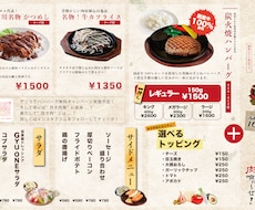目を引くメニューに！/メニュー表を作成します ▶︎整理されたメニューでおすすめ商品をピックアップ！