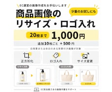 商品画像のリサイズ・ロゴ入れをまとめて承ります イメージ1