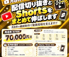 配信切り抜きとShortsをまとめて伸ばします イメージ1