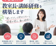 学習塾向けの教室長・講師研修を構築します 塾業界20年の経験から現場で活きる研修を設計