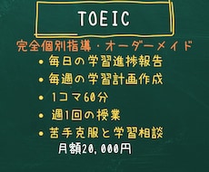 元TOEIC講師が目標スコア取得まで伴走します 学習計画作成・進捗確認・週１（2）授業で苦手克服と学習相談