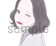 写真からお洒落な似顔絵アイコン作成いたします イメージ1