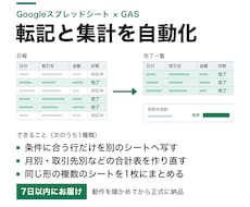 スプレッドシートの転記と集計をGASで自動化します イメージ1