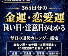 毎日の金運と恋愛運の開運日を生年月日で鑑定します イメージ1