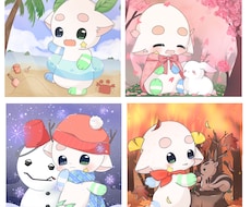 可愛いケモノ描きます もふっとしたとっても可愛いぬいぐるみのようなケモノ♡
