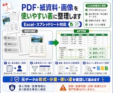 PDFや紙の内容を表に整理します 検索・確認・集計しやすい表にします