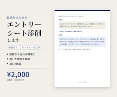 エントリーシートを丁寧に添削します イメージ1