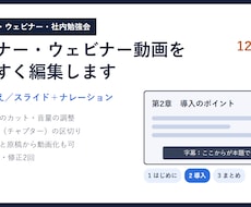 セミナー・ウェビナー動画を見やすく編集します イメージ1