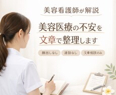 美容看護師が解説｜美容医療の不安を文章で整理します イメージ1