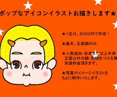 シンプルでポップなアイコンイラスト描きます イメージ1