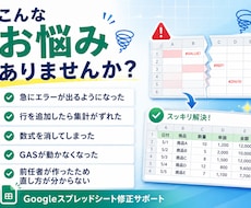 壊れてしまったスプレッドシートを修正します イメージ1