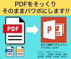 PDFをそのままパワポにします PDFを自分で編集できるようにパワポにします。