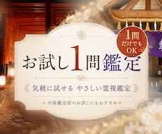 お試し1問鑑定いたします 恋愛・仕事・人間関係・金運・今後の流れなど、幅広いお悩み