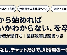 元経営者がAI活用・業務効率化の壁打ちます 通話不要！実務で使い倒す元経営者が伴走します