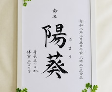 修正OK☆ 王道の素敵な命名書を制作します イメージ1