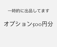 一時的に出品してます オプション500円分ーーーーーーーーー