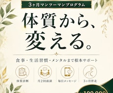 リバウンドしない体質へ|マンツーマンサポートします 食事・生活習慣・メンタルまで根本から3ヶ月伴走します