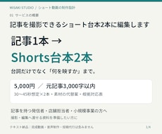 記事を撮影できるショート台本2本に編集します イメージ1