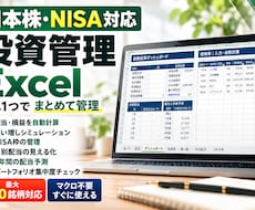 日本株・NISA管理Excelを提供します イメージ1