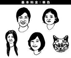 写真からスタンプ風似顔絵を作成いたします 知人へのプレゼント、プロファイル画像、名刺等に好評です！