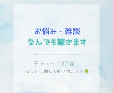 チャット１時間集中、お話ききます イメージ1