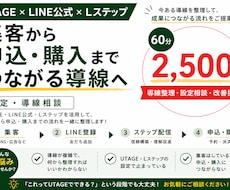 UTAGE・LINEの設定・導線相談に対応します 集客から申込・購入までの導線を一緒に整理
