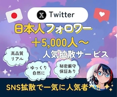 Twitterのフォロワー＋5000人増やします 高品質フォロワー　垢振り分け可能