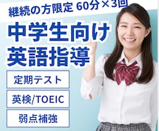 継続の方限定　中学生の英語家庭教師します 初回レッスン後、60分レッスンを合計3回行います