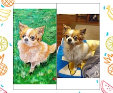 ペットの画像お気に入りの画像から絵画を描きます アクリル絵の具を使いA4サイズのキャンパスで描きます