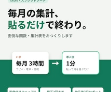 Excel・スプレッドシートの集計を自動化します イメージ1