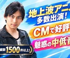 地上波アニメ多数出演!プロ男性声優の声を提供します イメージ1