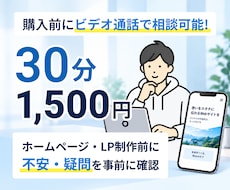 購入前にWEB制作のご相談をビデオ通話で承ります HP・LP制作の疑問や不安を事前相談で解消！プロに直接相談