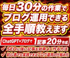 毎日30分の作業でブログ運用できる全手順教えます ChatGPT×ブログ、1記事20分でSEOに強い記事が完成