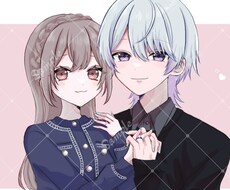 カップルイラスト、夢絵を描きます SNSアイコンや観賞用にお使いいただけます！
