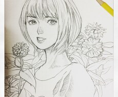 鉛筆でラフな人物画描きます イメージ1