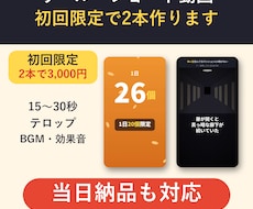 初回限定でリール・ショート動画を2本編集します イメージ1