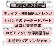 キーボード・ピアノの耳コピやアレンジ楽譜作ります 1000曲以上演奏経験のある現役ピアニストが譜面起こしします