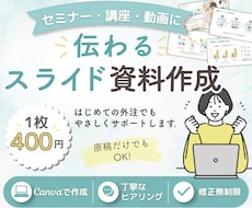 セミナー・講座・動画の「伝わる」スライドを作ります 内容を整理して、Canvaで見る人に伝わる資料に仕上げます