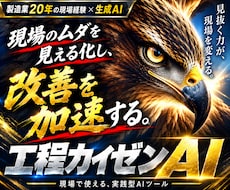 製造現場20年の経験を詰め工程改善AIを提供します 班長・リーダーの改善業務をAIで効率化