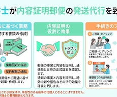 行政書士が内容証明郵便の発送代行を致します 紙媒体での発送になります。お気軽にご相談ください！