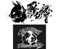 書家が墨絵イラスト・アイコンを制作します Tシャツ・ステッカー・SNSアイコンにも対応｜商用利用OK