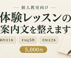 体験レッスンの案内文とFAQを整えます イメージ1