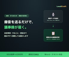 会議の録音データを議事録に仕上げます 録音を送るだけ｜決定事項とやることが一目で分かる形に