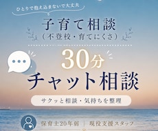 不登校・育てにくさをチャットで整理します ひとりで抱えず30分チャット相談話すだけでも大丈夫です
