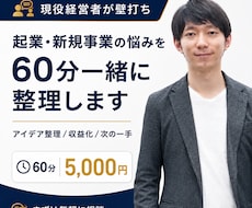 起業・新規事業の悩みを60分一緒に整理します イメージ1