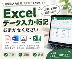 Excelへのデータ入力・転記を丁寧に代行します イメージ1