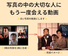 古い写真を感動の動画に蘇らせます 「写真の中の大切な人が、もう一度あなたに微笑みます。」