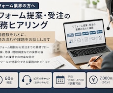 リフォーム業務の実務経験者へのヒアリング対応します リフォーム現場の実務と課題をお話しします